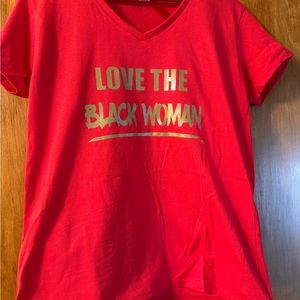 Exclusive Custom T-Shirts - Red with Custom Gold Lettering